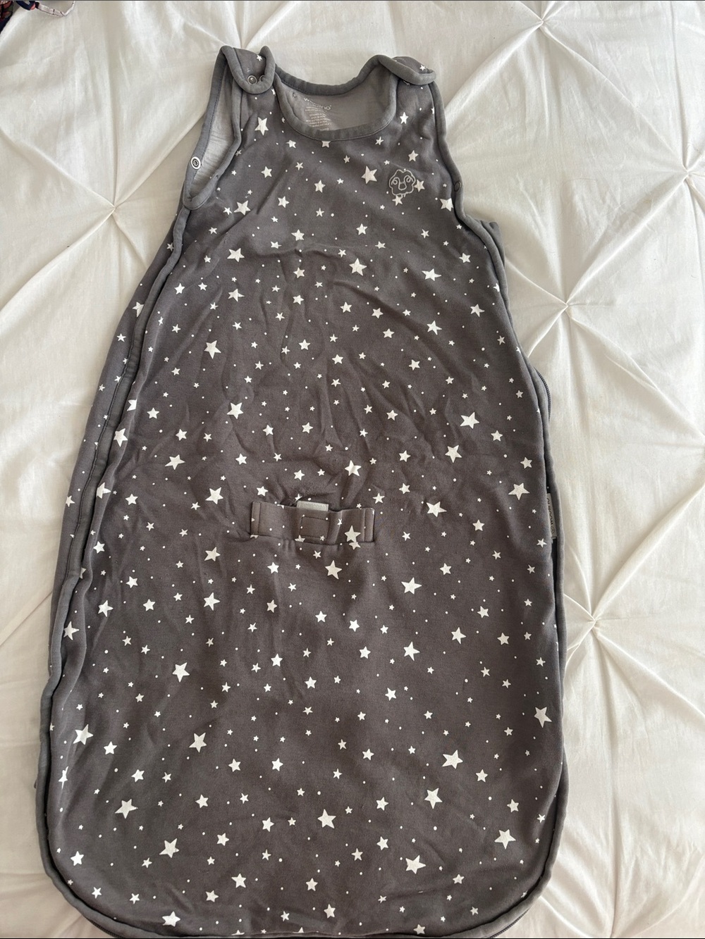 Woolino 4 Seasons Gray Star Print Baby Sleep Sack